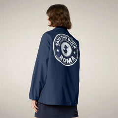 Navy Blue with Roma print